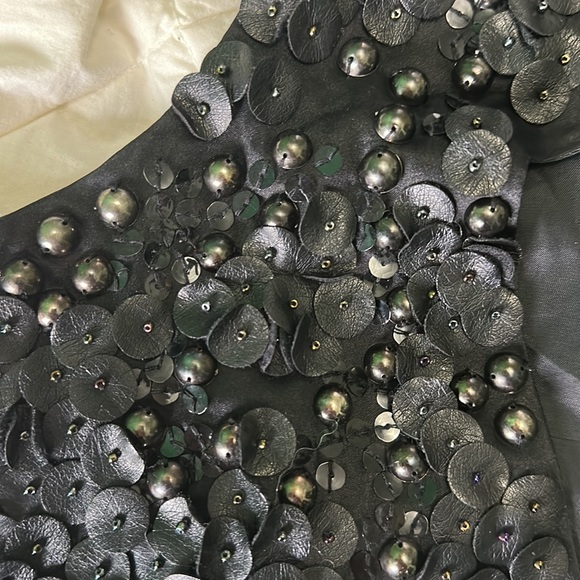 Philip Lim Black Leather Bead Vest - size small adjustable back - Picture 4 of 5